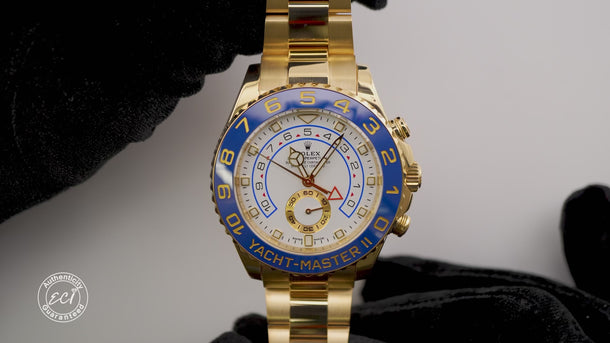 Rolex 116688 Yacht-Master II 44mm 18K Yellow Gold White Dial Box and Papers 2023