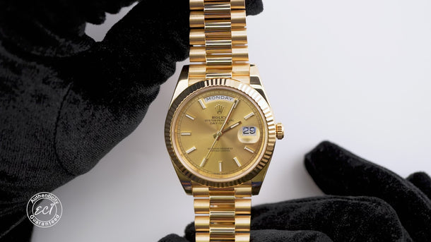 Rolex 228238 Day-Date 40mm 18K Yellow Gold Champagne Dial Box and Papers 2019