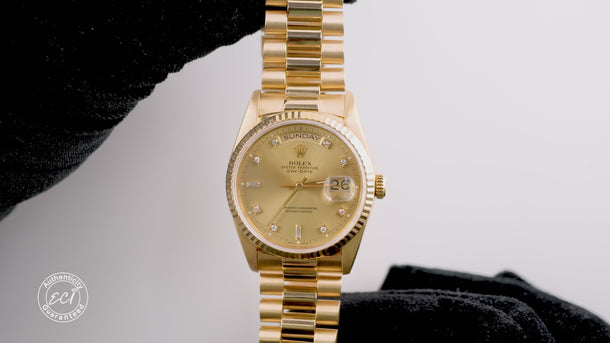 Rolex 18238 Day-Date 36 mm Champagne Dial President Bracelet Box 1991