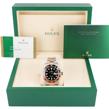 Rolex 126711CHNR GMT-Master II 40mm "Root Beer" 18K Rose Gold Oyster Bracelet Box and Papers 2020