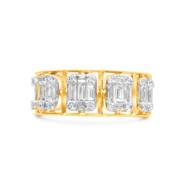 14k Yellow Gold Ladies' Diamond Fancy Ring 0.71Ctw