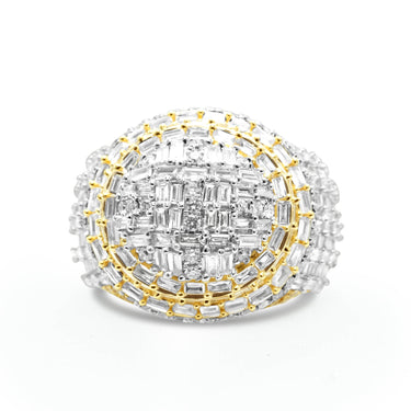 14k Yellow Gold Men's Diamond Fancy Ring 2.88Ctw