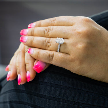 14K White Gold Oval-Cut Diamond Engagement Ring 2.67 CT