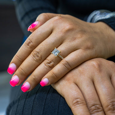 14K Yellow Gold Princess-Cut Diamond Engagement Ring 2.73 CT