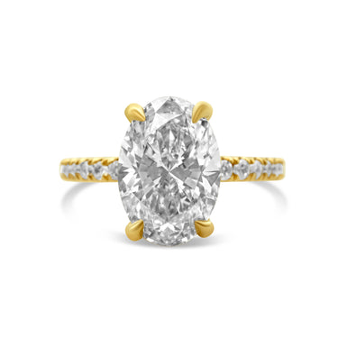 Francesca Ring 14k Yellow Gold Ladies Oval-Cut Diamond Engagement Ring 2.67 Ctw