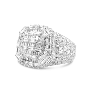 14K White Gold Men's Diamond Ring 2.94 CT