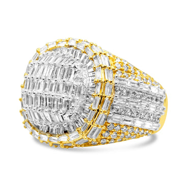 14k Yellow Gold Men's Diamond Fancy Ring 3.00Ctw