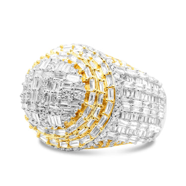 14K Yellow Gold Men's Diamond Ring 2.88 CT