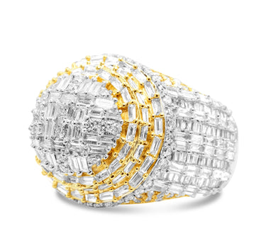 14k Yellow Gold Men's Diamond Fancy Ring 2.88Ctw
