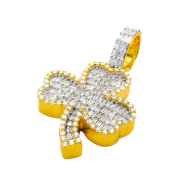 14K Yellow Gold Shamrock Pendant 1.34ctw