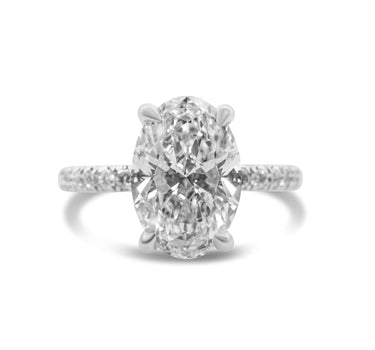 Francesca Ring 14k White Gold Ladies Oval-Cut Diamond Engagement Ring 0.51 Ctw