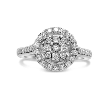 14k White Gold Ladies' Diamond Fancy Ring 0.54Ctw