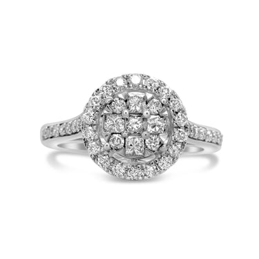 14k White Gold Ladies' Diamond Fancy Ring 0.54Ctw