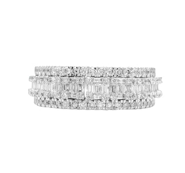 14k White Gold Ladies' Diamond Fancy Ring 0.74Ctw