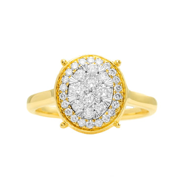 14k Yellow Gold Ladies' Diamond Fancy Ring 0.37Ctw