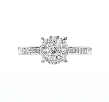 14k White Gold Ladies' Diamond Fancy Ring 0.26Ctw