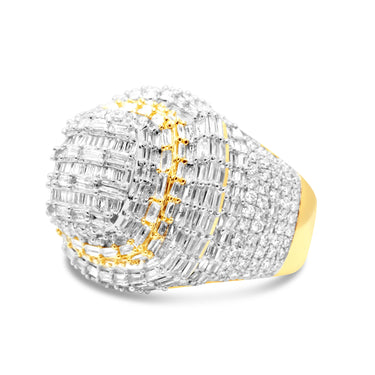 14K Yellow Gold Men's Diamond Ring 3.18 CT