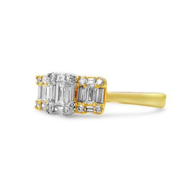 Trinity Ring 14k Yellow Gold Ladies' Diamond Fancy Ring 0.51Ctw