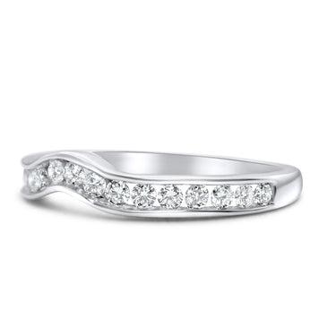 14K White Gold Ladies Diamond Fancy Band 0.50 CT