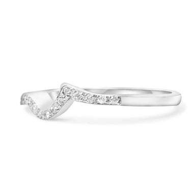 14K White Gold Ladies Diamond Fancy Band 0.25 CT