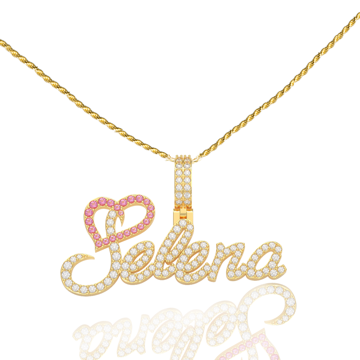 14k Gold 6 Letter Custom Design Nameplate Pendants