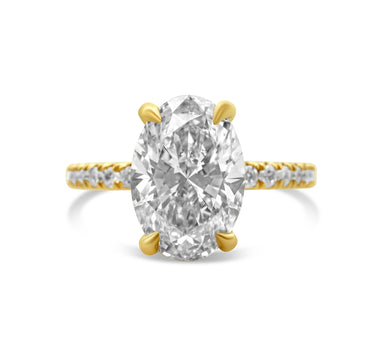 Francesca Ring 14k Yellow Gold Ladies Oval-Cut Diamond Engagement Ring 0.51 Ctw